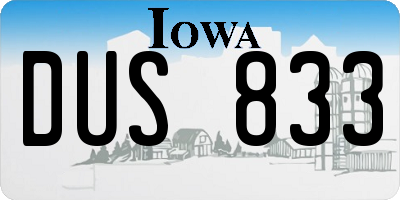 IA license plate DUS833
