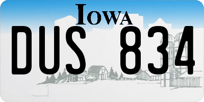 IA license plate DUS834