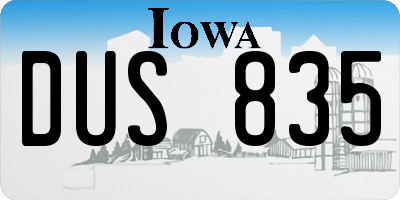 IA license plate DUS835