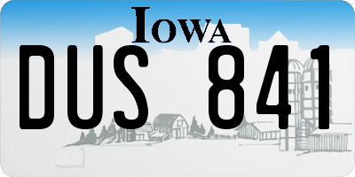IA license plate DUS841