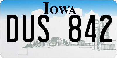 IA license plate DUS842