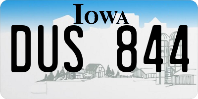 IA license plate DUS844