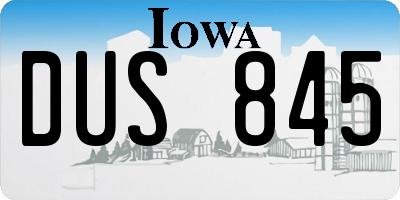 IA license plate DUS845