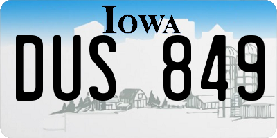IA license plate DUS849