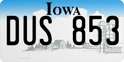 IA license plate DUS853