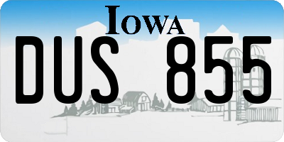 IA license plate DUS855