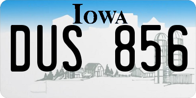 IA license plate DUS856
