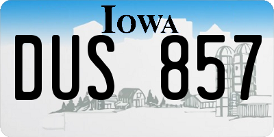 IA license plate DUS857