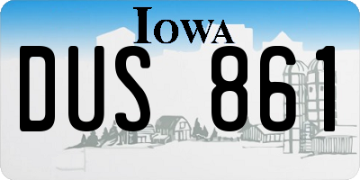 IA license plate DUS861
