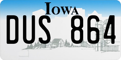 IA license plate DUS864