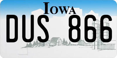 IA license plate DUS866
