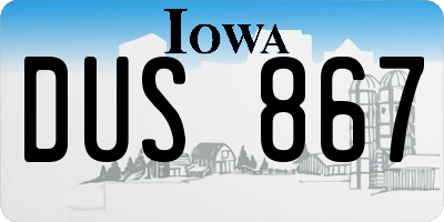 IA license plate DUS867