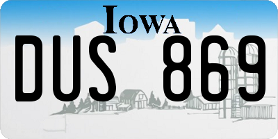 IA license plate DUS869