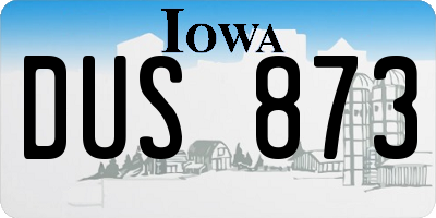 IA license plate DUS873