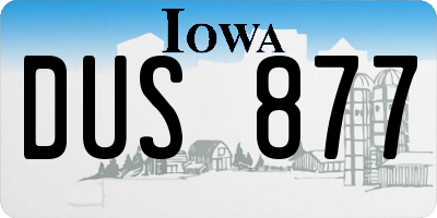IA license plate DUS877