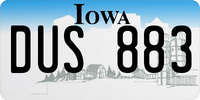IA license plate DUS883