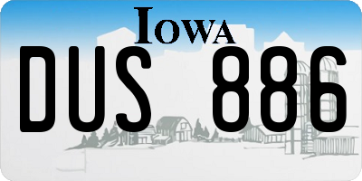 IA license plate DUS886