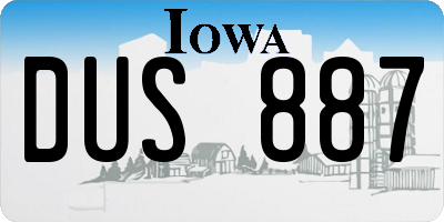 IA license plate DUS887