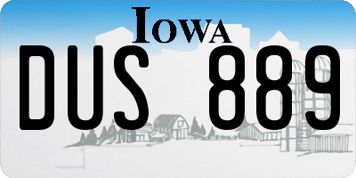 IA license plate DUS889