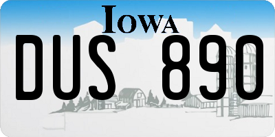 IA license plate DUS890