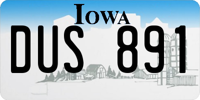 IA license plate DUS891