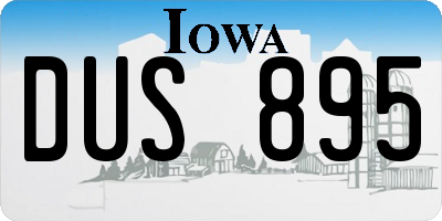 IA license plate DUS895