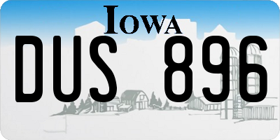 IA license plate DUS896