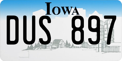 IA license plate DUS897