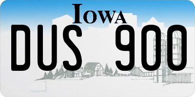 IA license plate DUS900