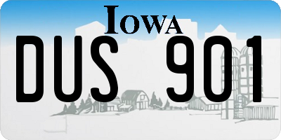 IA license plate DUS901