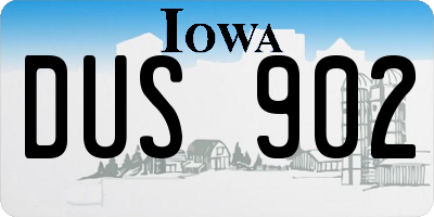IA license plate DUS902