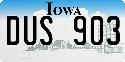 IA license plate DUS903
