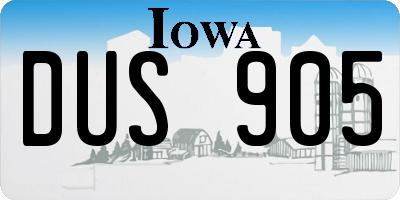 IA license plate DUS905