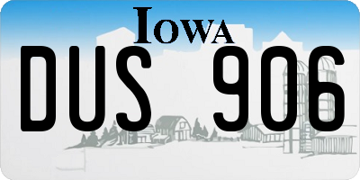 IA license plate DUS906