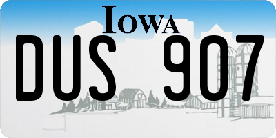 IA license plate DUS907