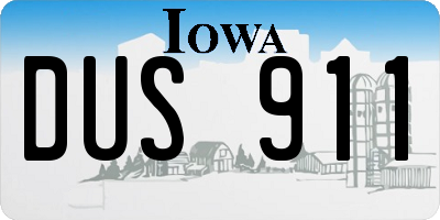 IA license plate DUS911