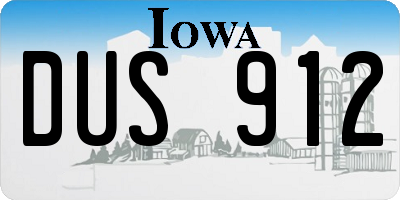IA license plate DUS912