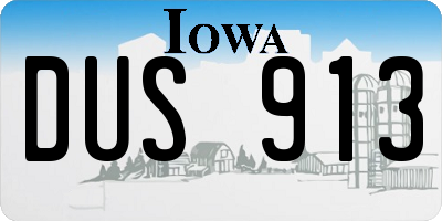IA license plate DUS913