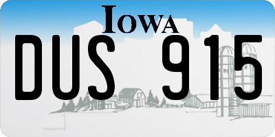 IA license plate DUS915