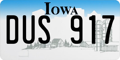 IA license plate DUS917