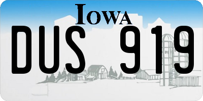 IA license plate DUS919