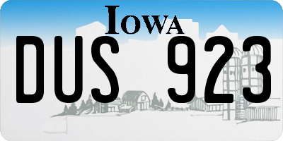 IA license plate DUS923