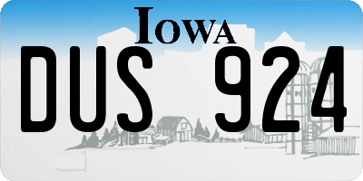 IA license plate DUS924