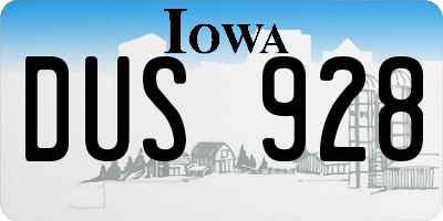 IA license plate DUS928