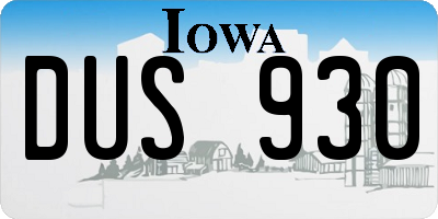 IA license plate DUS930