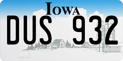 IA license plate DUS932