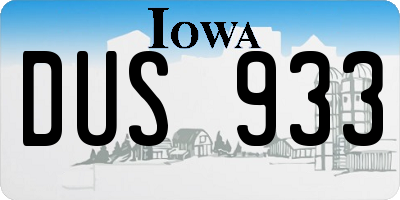 IA license plate DUS933