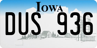 IA license plate DUS936