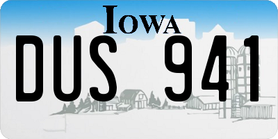 IA license plate DUS941