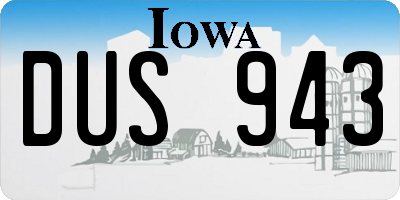 IA license plate DUS943
